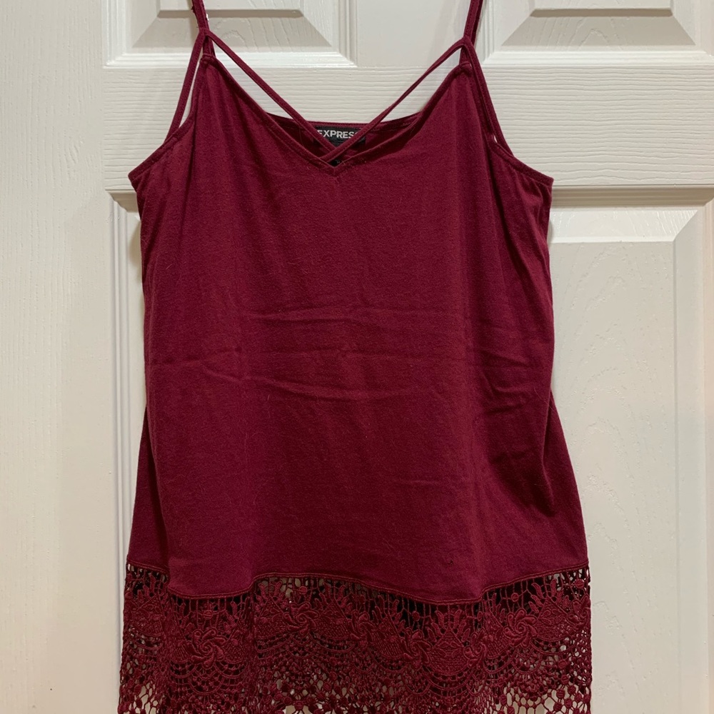 Express Burgundy Tank Top